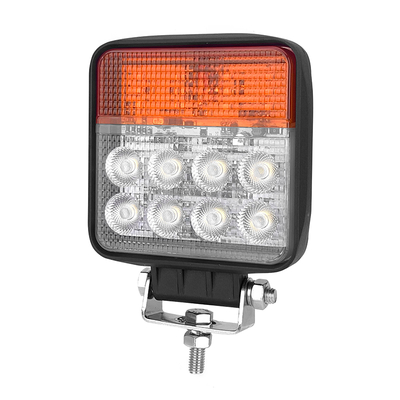 एलईडी कार्य प्रकाश टर्न सिग्नल और टिकाऊ डिजाइन के साथ जलरोधक 12V 24V डीसी 24W बाढ़ बीम